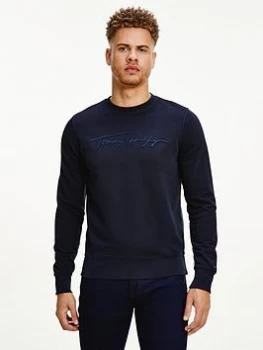 Image of Tommy Hilfiger Signature Sweatshirt - Desert Sky , Desert Sky, Size L, Men