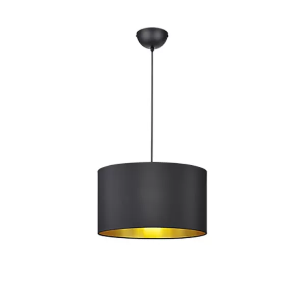 Image of Hostel Modern Cylindrical Pendant Ceiling Light Black Matt