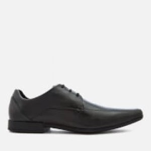 Image of Clarks Mens Glement Over Leather Derby Shoes - Black - UK 10