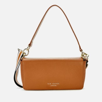 Image of Ted Baker Womens Ammie Branded Webbing Strap Box Shoulder Bag - Brown