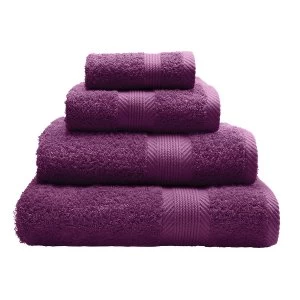 Image of Catherine Lansfield Essentials Cotton Hand Towel - Plum