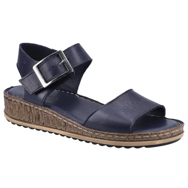 image of Hush Puppies Womens Ellie Adjustable Leather Wedge Sandals - UK 5