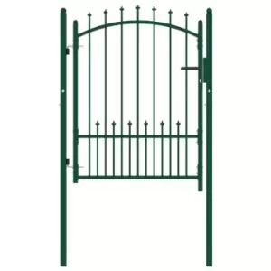 image of Vidaxl Fence Gate With Spikes Steel 100X125cm Green