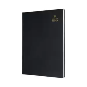 Image of Collins Academic Diary Day Per Page A4 Black 2023-2024 44M-99.24