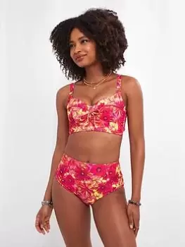 Joe Browns Floral Festival Retro Brief Pink Multi, Pink, Size 14, Women