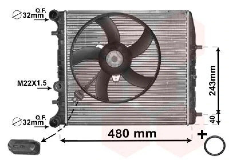 Image of VAN WEZEL Engine radiator VAN WEZEL 76002013