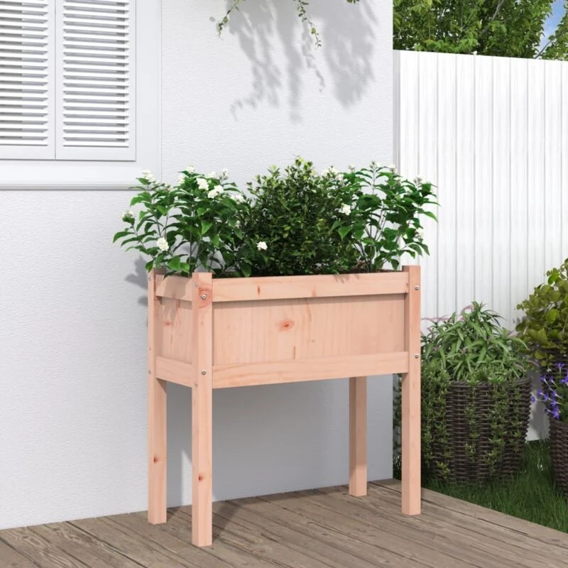 Image of vidaXL Garden Planter w/ Legs 70x31x70cm Solid Wood Douglas, Brown 837560