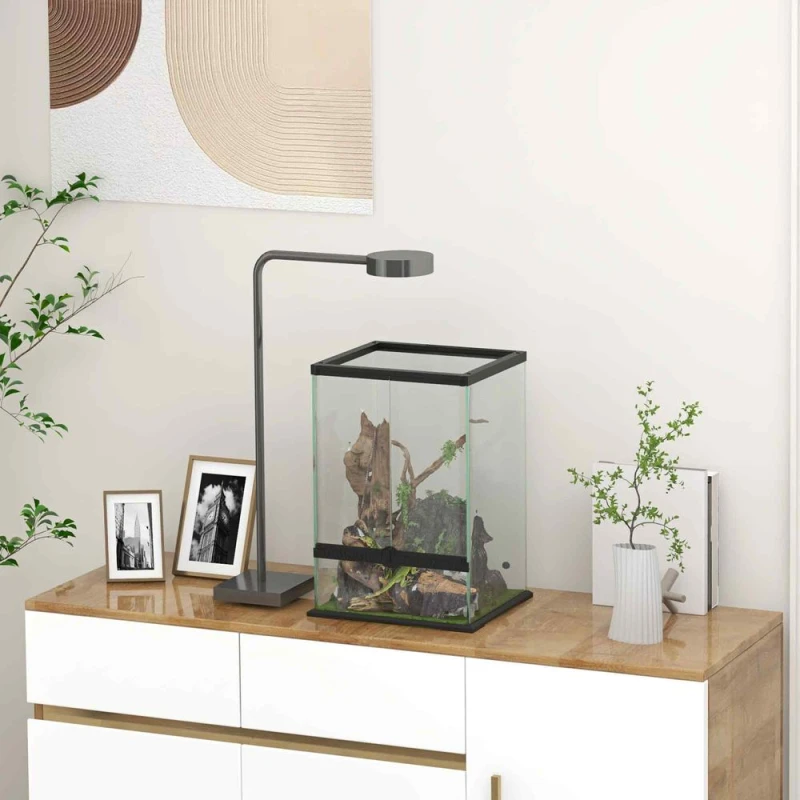 Image of PawHut Pawhut - Glass Reptile Terrarium, Vivarium for Lizards Frogs Snakes Turtles 12L 5056725533441
