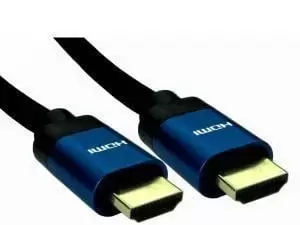 image of 2m 8K HDMI 2.1 cable, Black braid, Blue metal hood