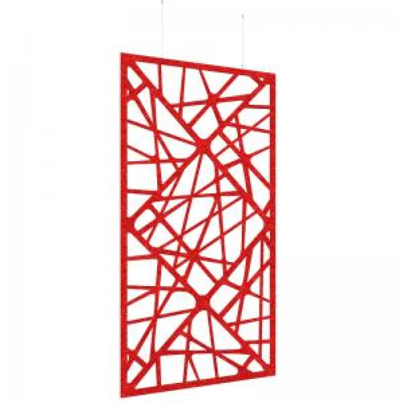 Image of Piano Chords Acoustic Patterned Hanging Screens In Red H2400 x W1200mm with Hanging Wires And Hooks - Shatter