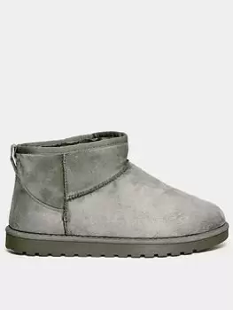 Image of Yours Extra Wide Fit Mini Faux Fur Boot Micro - Grey, Size 5Eee, Women