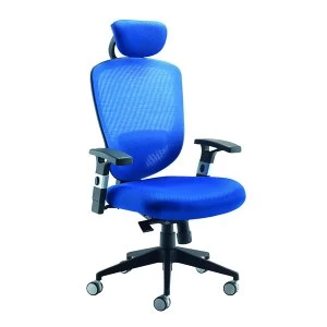 image of Arista Blue Mesh High Back Task Chair With Headrest KF72242