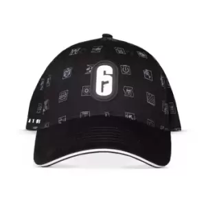 Image of TOM CLANCY'S RAINBOW SIX Siege Logo Patch With All-over Operator Print Adjustable Cap, Black (SB0032486IX)