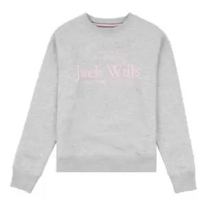 image of Jack Wills Kids Girls Script Crew Neck Sweatshirt - Grey