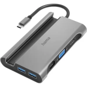 Image of Hama 7 ports USB-C (USB 3.2 2nd Gen) multiport hub Grey
