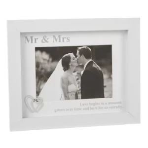 Image of Modern White 6x4 Mr & Mrs Frame