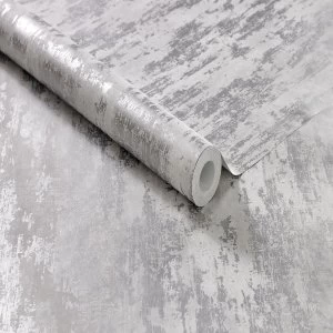 image of Graham and Brown Boutique Industrial Texture Wallpaper - Silver