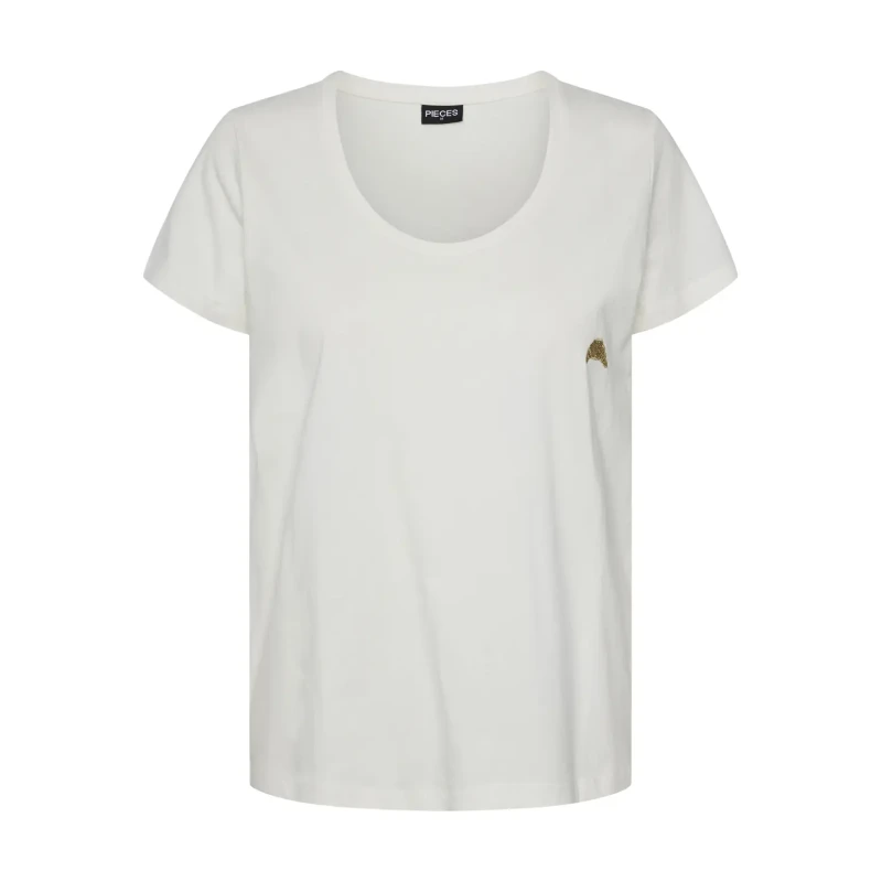 Image of Pieces Womens T-Shirt Pieces Munnar Blanc Female XS 17148728-4458873