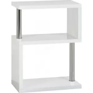 Image of Charisma Modern Living Room Furniture White Gloss 3 Shelf Unit