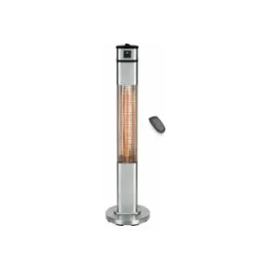 Image of Devola Platinum 1.6kW Floor Standing Patio Heater with Remote Control IP65 - Silver