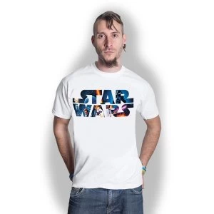 Image of Star Wars - Space Montage 3. Unisex XX-Large T-Shirt - White
