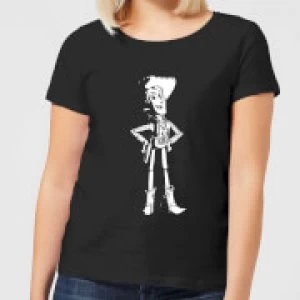 image of Toy Story Sheriff Woody Womens T-Shirt - Black