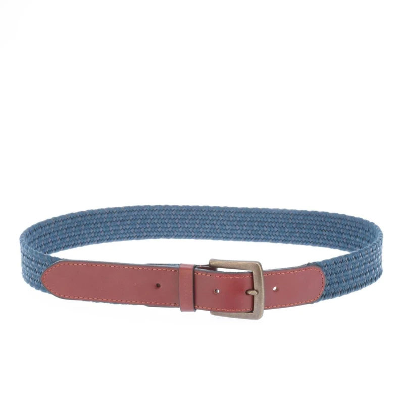 Image of Ted Baker Galan Leather Woven Belt - Blue Blue M - L
