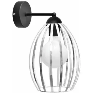 image of Helam Dali Wall Lamp Chrome, Black 20cm