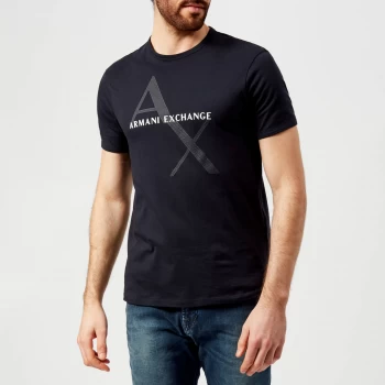 Image of Armani Exchange AX Large Logo T-Shirt Navy Size XL Men