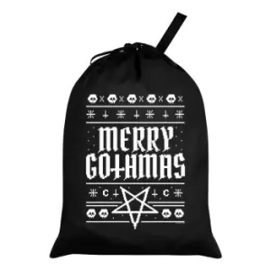 Image of Grindstore Merry Gothmas Santa Sack (One Size) (Black/White)