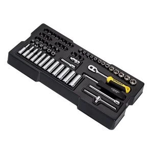 Image of Stanley Tools Transmodule System 1/4in Drive Metric Socket Set 60 Piece