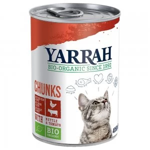 Yarrah Organic Chicken with Nettle and Tomato Cat Food 6 x 405g