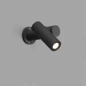 image of Spy Outdoor Wall Lamp Spotlight Dark Grey 6W H140 IP65