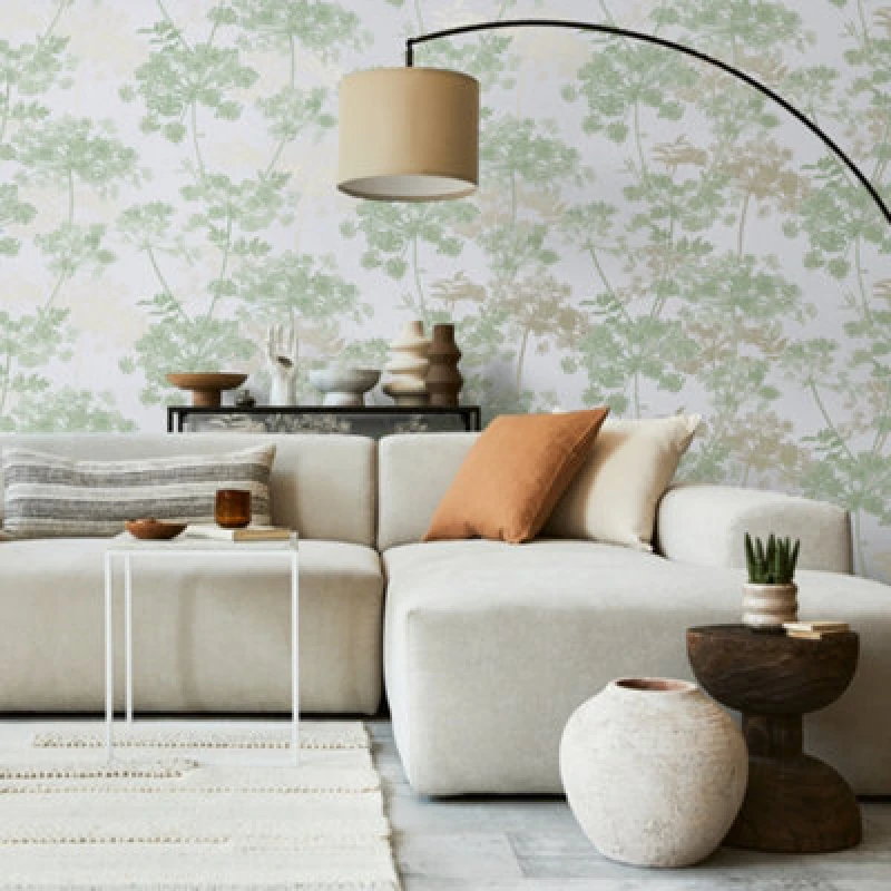 Image of Superfresco Meadow Floral Wallpaper, Green