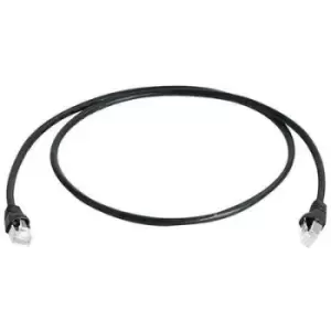 Image of Telegaertner L00002A0117 RJ45 Network cable, patch cable CAT 6A S/FTP 3m Black Flame-retardant, incl. detent, Twin shield, double shielding, Halogen-f