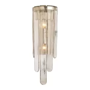 Image of Fenwater 2 Light Wall Sconce Polished Nickel, Glass