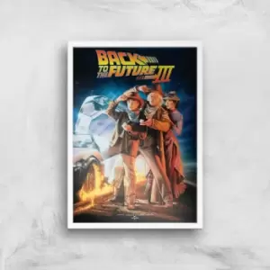 image of Back To The Future Part 3 Giclee Art Print - A2 - White Frame