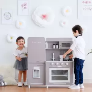 image of Mayfair Kids Wooden Play Kitchen & 11 Accessories Grey TD-13302C - Grey - Teamson Kids