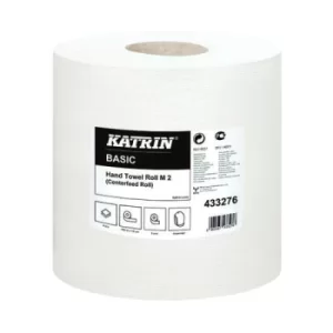 image of Katrin Basic Hand Towel Roll 2-Ply White (Pack of 6) 433276