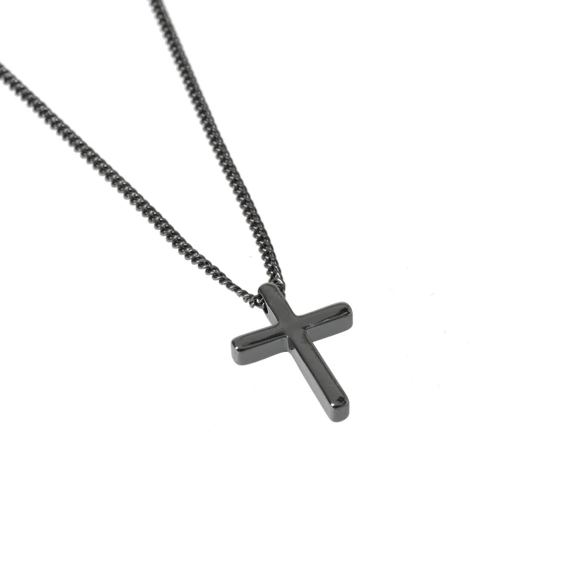 Image of Fabric Cross Necklace - Metallics Metallics One Size