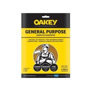 Image of Oakey Glasspaper Sanding Sheets 230 x 280mm Grade 1 (25)