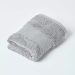 Image of HOMESCAPES Zero Twist Supima Cotton Hand Towel, Grey - Grey