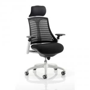 Trexus Flex Task Operator Chair With Arms And Headrest Blk Fabric Seat