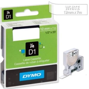 image of Dymo 45020 White on Clear Label Tape 12mm x 7m