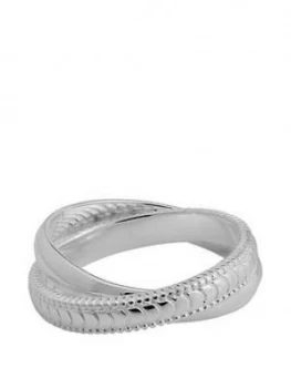 image of Simply Silver Sterling Silver 925 Double Polished And Texture Ring