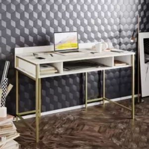 Image of Decorotika Tumata Modern Computer Desk, Study Desk, Workstation, Computer Table, Work Table, Home Office Table - Ephesus And Gold