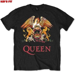 Image of Queen - Classic Crest Kids 11 - 12 Years T-Shirt - Black
