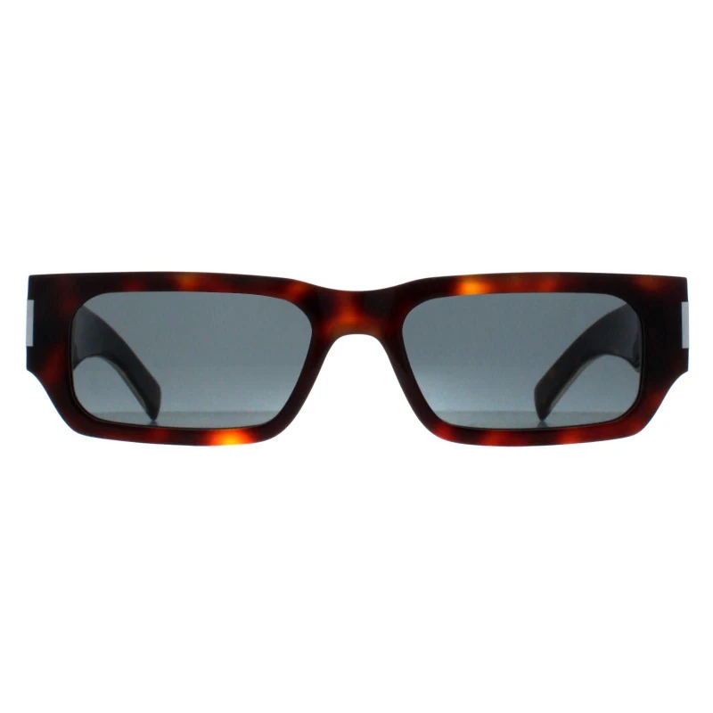 Image of Saint Laurent Saint Laurent Men Rectangle Havana Crystal Black SL660 in Brown Brown One Size Male 889652485300