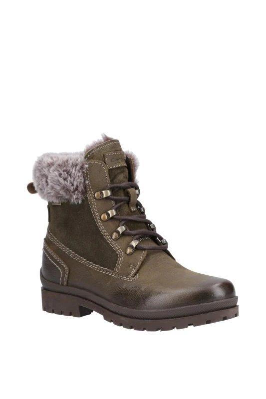 Image of Cotswold Womens 'Evenlode' Ankle Boots in Khaki Size: 5 Khaki Female 5