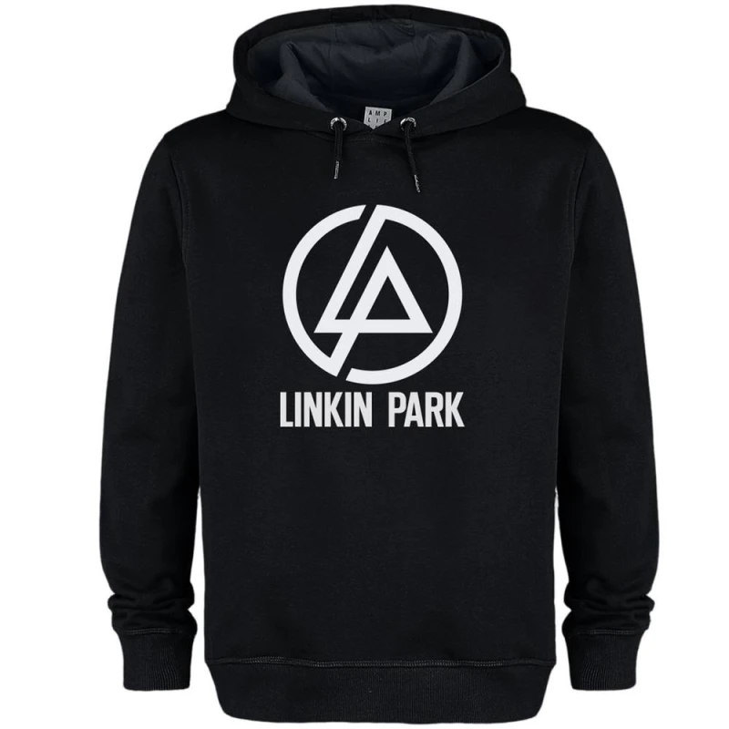 Image of Amplified Circle Logo Linkin Park Hoodie in Black Size: Large Black Unisex L